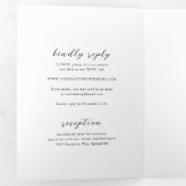 Eenvoudige zwart-wit schone bruiloft drieluik uitnodiging (Binnenzijde eerst)