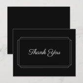 Eenvoudige zwart-wit script Bedankt zakelijk Briefkaart (Voorkant / Achterkant)
