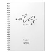 Eenvoudige zwart-wit Sermon Notes Notitieboek (Voorkant)