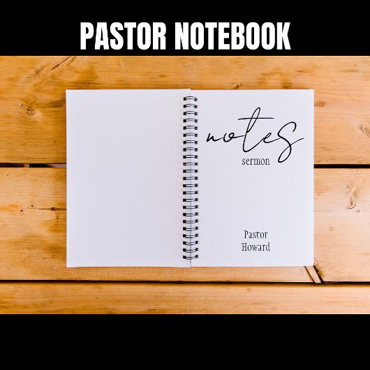 Eenvoudige zwart-wit Sermon Notes Notitieboek