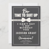 Eenvoudige zwart-wit smoking pak omhoog Groomsman Kaart (Voorkant)