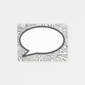 Eenvoudige zwart-wit striptekstballon post-it® notes (Voorkant)