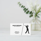 Eenvoudige zwart-wit Swing Golf instructeur Visitekaartje (Staand voorkant)