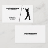 Eenvoudige zwart-wit Swing Golf instructeur Visitekaartje (Voorkant / Achterkant)