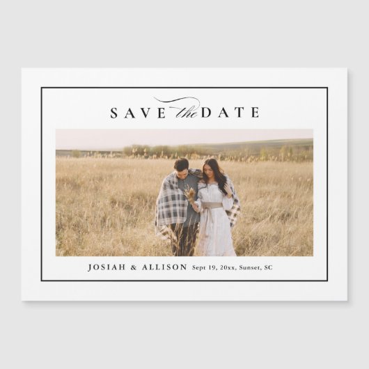 Eenvoudige zwart-wit trouwfoto Opslaan van de datu (Voorkant)