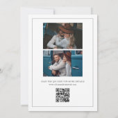 Eenvoudige zwart-wit trouwfoto save the date (Achterkant)