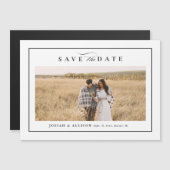 Eenvoudige zwart-wit trouwfoto Save the Date (Voorkant / Achterkant)