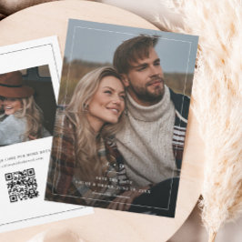 Eenvoudige zwart-wit trouwfoto save the date