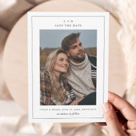 Eenvoudige zwart-wit trouwfoto save the date