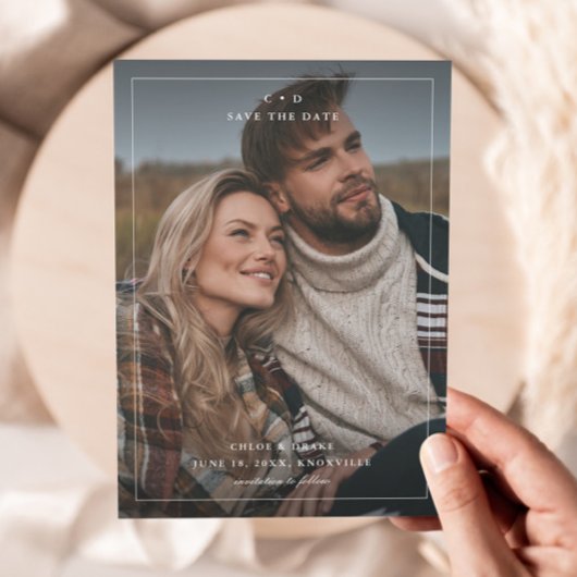 Eenvoudige zwart-wit trouwfoto save the date