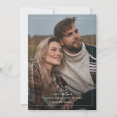 Eenvoudige zwart-wit trouwfoto save the date (Voorkant)