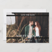 Eenvoudige Zwart-Wit Trouwkaart Save the Date (Voorkant)