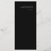 Eenvoudige zwart-wit trouwmenu menu (Achterkant)