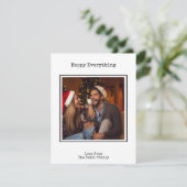 Eenvoudige zwart-wit typemachine kerstfoto feestdagenkaart (Staand voorkant)