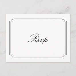 Eenvoudige zwart-wit typografie bruiloft rvp briefkaart