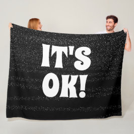 Eenvoudige zwart wit typografie moderne gepersonal fleece deken