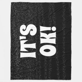 Eenvoudige zwart wit typografie moderne gepersonal fleece deken