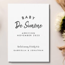 Eenvoudige zwart-wit typografie zwangerschap