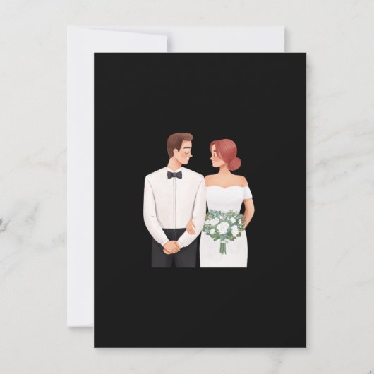 Eenvoudige zwart-wit uitnodiging (Achterkant)