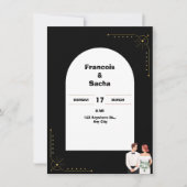 Eenvoudige zwart-wit uitnodiging (Voorkant)