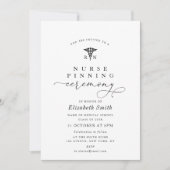 Eenvoudige zwart-wit verpleegkundige pinning cerem kaart (Voorkant)