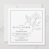 Eenvoudige zwart-wit Vrijgezellenfeest Bloemen Kaart (Voorkant)