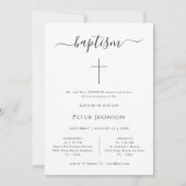 Eenvoudige zwart-wit whimsy kalligrafie doop kaart (Voorkant)