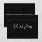 Eenvoudige Zwart-Wit Zakelijke Bedanktkaart Bedankkaart (Voorkant / Achterkant)