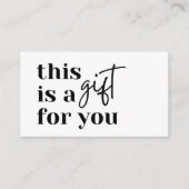 Eenvoudige zwart-wit zakelijke cadeaubonnen informatiekaartje (Voorkant)