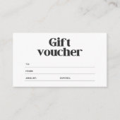 Eenvoudige zwart-wit zakelijke cadeaubonnen informatiekaartje (Voorkant)