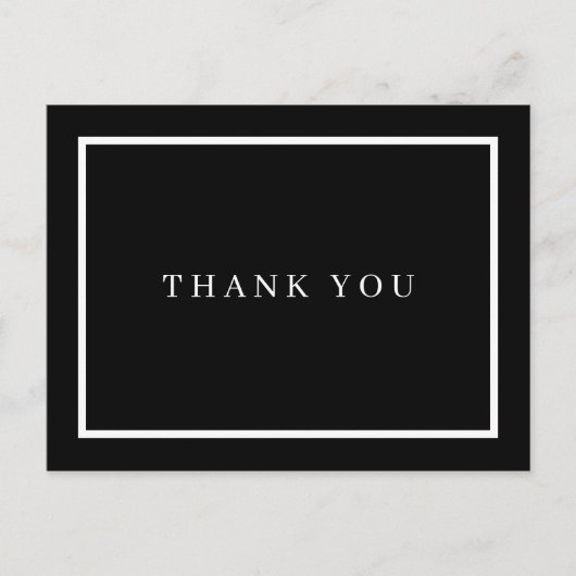 Eenvoudige Zwart-Wit Zakelijke Dankjewel Briefkaart (Voorkant)