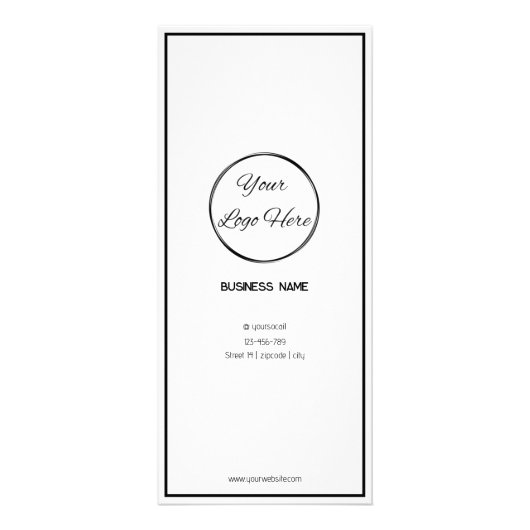 Eenvoudige zwart-wit zakelijke prijslijst reclamekaart (Voorkant)