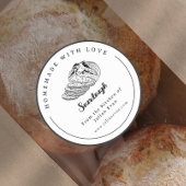 Eenvoudige zwart-wit zelfgemaakte zuurdesem Sticke Ronde Sticker