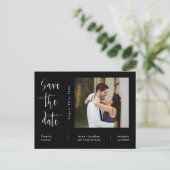 Eenvoudige zwart-witfoto-QR-code opslaan Datum Briefkaart (Staand voorkant)