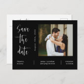 Eenvoudige zwart-witfoto-QR-code opslaan Datum Briefkaart (Voorkant / Achterkant)