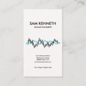 Eenvoudige zwart-witgolven geluidsmixer visitekaartje (Voorkant)