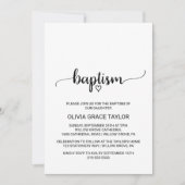 Eenvoudige zwart-witkalligrafie Baptisme Kaart (Voorkant)