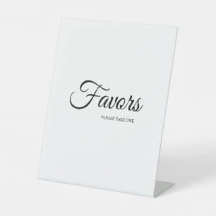 Eenvoudige zwart-witkalligrafie reclamebord met voetstuk