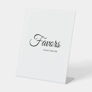 Eenvoudige zwart-witkalligrafie reclamebord met voetstuk