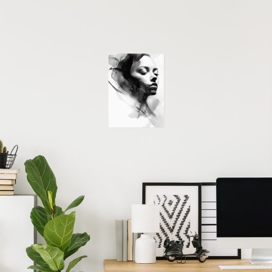 Eenvoudige zwart-witkunst poster (Thuiskantoor)