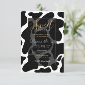 Eenvoudige zwart-witspikkels grote koe - Dierlijke Kaart (Staand voorkant)