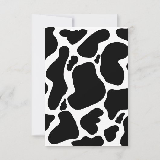 Eenvoudige zwart-witspikkels grote koe - Dierlijke Kaart (Achterkant)