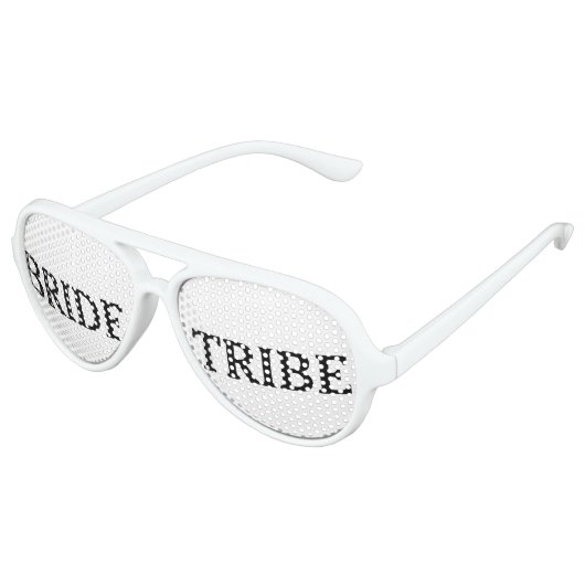 Eenvoudige zwart-witte bruid tribe zonnebril (Gekanteld)