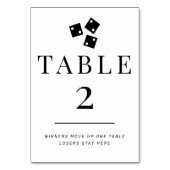 Eenvoudige zwart-witte Bunco tafel nummer 2 Kaart (Achterkant)