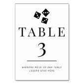 Eenvoudige zwart-witte Bunco tafel nummer 3 Kaart (Achterkant)