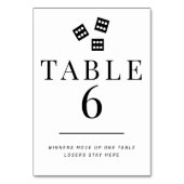 Eenvoudige zwart-witte Bunco tafel nummer 6 Kaart (Voorkant)