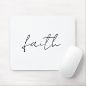 Eenvoudige zwart witte hand geschreven Faith Art Muismat (Met muis)