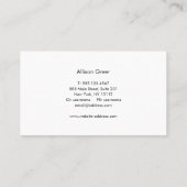 Eenvoudige zwart-witte hand getrokken typografie visitekaartje (Achterkant)