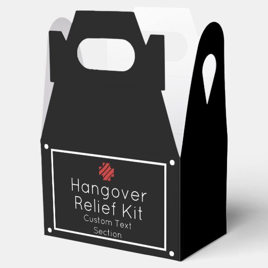 Eenvoudige zwart-witte hangover Relief Kit Bedankdoosjes (Geopend)