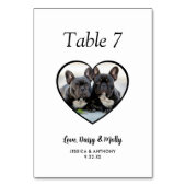 Eenvoudige zwart-witte hond foto bruiloft kaart (Voorkant)